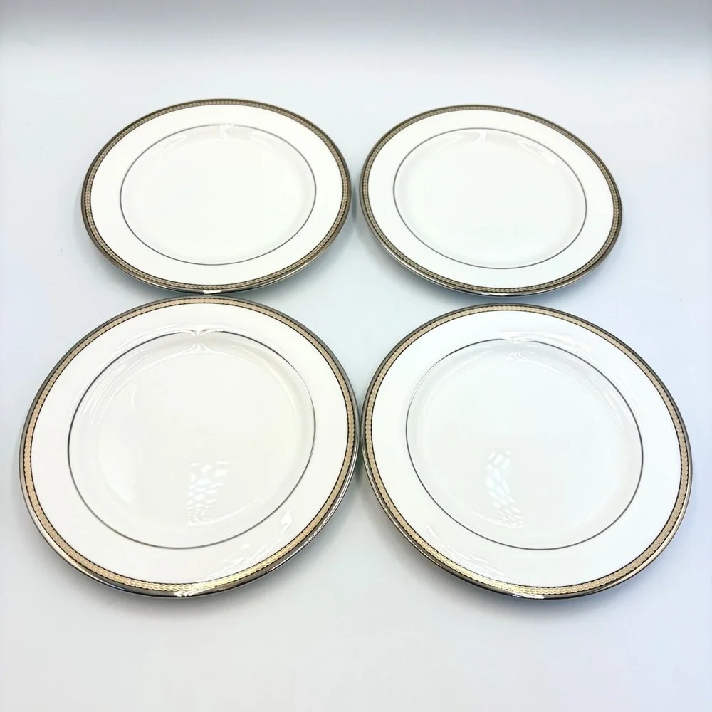 Kate Spade Lenox Sonora Knot Bread Butter Plates Set 4 USA Discontinued 6 3/8